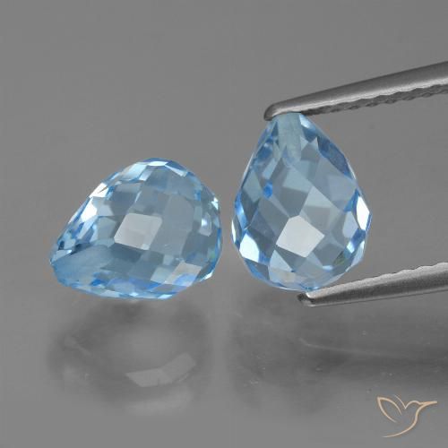 5.24ctw Natural Sky Blue Topaz, Briolette, VVS-VS