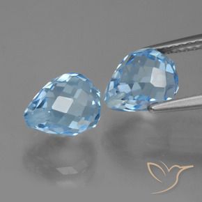 Topaz Gemstones in 8.1 x 6.4 mm Size for Sale, Topaz Stones in Sky Blue Color