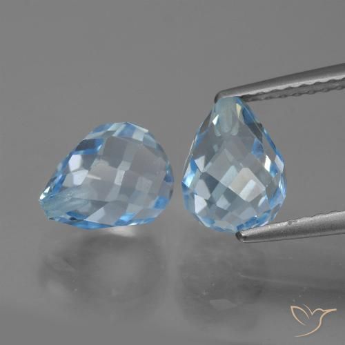 5.05ctw Natural Sky Blue Topaz, Briolette, VVS-VS