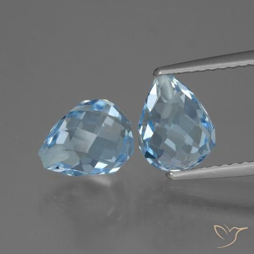 5.15ctw Natural Sky Blue Topaz, Briolette, VVS-VS