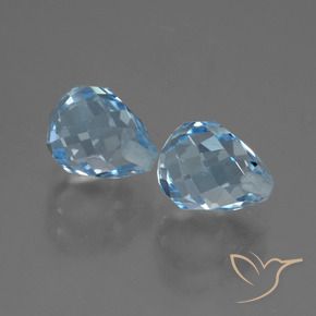 5.15 ctw Blue Topaz Stones, Natural Topaz in Half-Drilled Briolette Shape for Sale