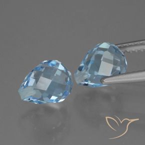 Topaz Gemstones in 8.1 x 6.4 mm Size for Sale, Topaz Stones in Sky Blue Color