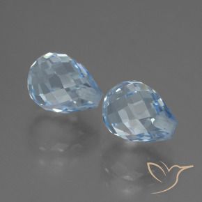 5.26 ctw Blue Topaz Stones, Natural Topaz in Half-Drilled Briolette Shape for Sale