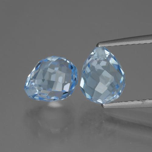 Sky Blue Topaz Gem - 2.8ct Half-Drilled Briolette (ID: 426734)