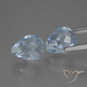 Topaz Gemstones in 7.9 x 6.3 mm Size for Sale, Topaz Stones in Sky Blue Color
