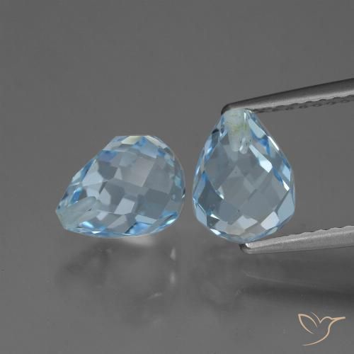 4.99ctw Natural Sky Blue Topaz, Briolette, VVS-VS
