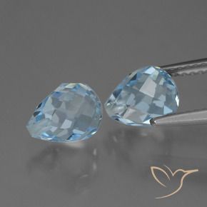 Topaz Gemstones in 8 x 6.3 mm Size for Sale, Topaz Stones in Sky Blue Color
