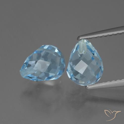 4.90ctw Natural Sky Blue Topaz, Briolette, VS