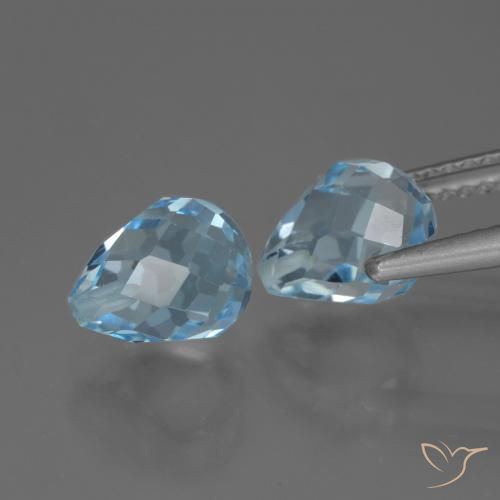 Topaz Gemstones in 8 x 6.4 mm Size for Sale, Topaz Stones in Sky Blue Color
