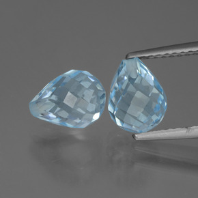 Himmerlblau Topas Edelstein - 2.5ct halbgebohrte Pendeloque (ID: 426741)