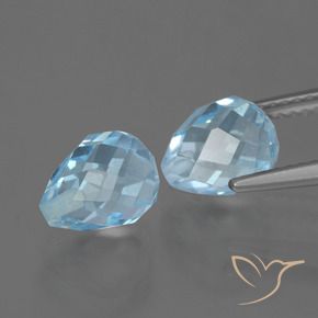Topaz Gemstones in 8.2 x 6.5 mm Size for Sale, Topaz Stones in Sky Blue Color