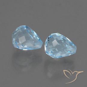 5.00 ctw Blue Topaz Stones, Natural Topaz in Half-Drilled Briolette Shape for Sale