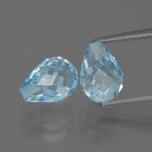 Sky Blue Topaz Gem - 2.6ct Half-Drilled Briolette (ID: 426807)