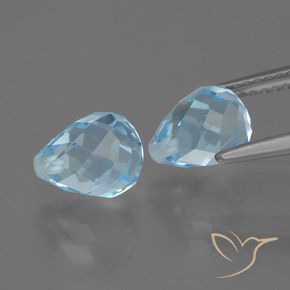 Topaz Gemstones in 8.2 x 6.3 mm Size for Sale, Topaz Stones in Sky Blue Color