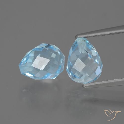 5.21ctw Natural Sky Blue Topaz, Briolette, VVS-VS
