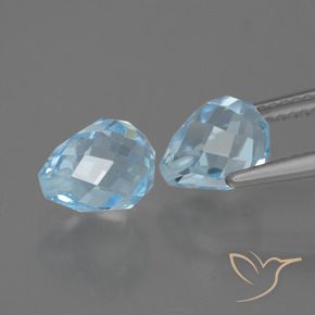 Topaz Gemstones in 8.1 x 6.4 mm Size for Sale, Topaz Stones in Sky Blue Color