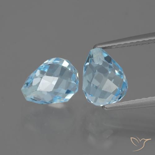 5.15ctw Natural Sky Blue Topaz, Briolette, VVS-VS