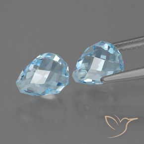 Topaz Gemstones in 8.1 x 6.3 mm Size for Sale, Topaz Stones in Sky Blue Color