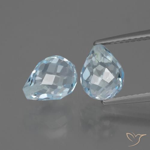 5.12ctw Natural Sky Blue Topaz, Briolette, VS