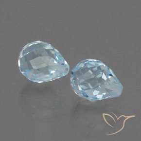 5.12 ctw Blue Topaz Stones, Natural Topaz in Half-Drilled Briolette Shape for Sale