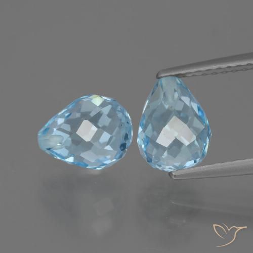 5.07ctw Natural Sky Blue Topaz, Briolette, VS