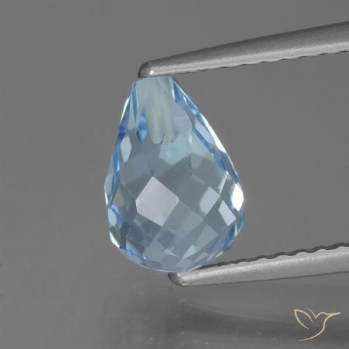 2.46ct Natural Sky Blue Topaz, Briolette, VS