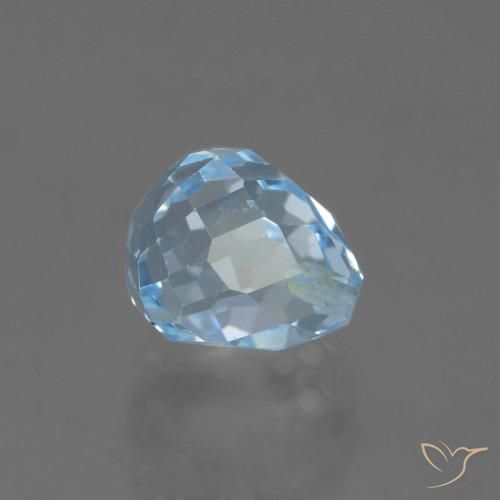 2.32 ct Blue Topaz Stone, Natural Topaz in Half-Drilled Briolette Shape for Sale