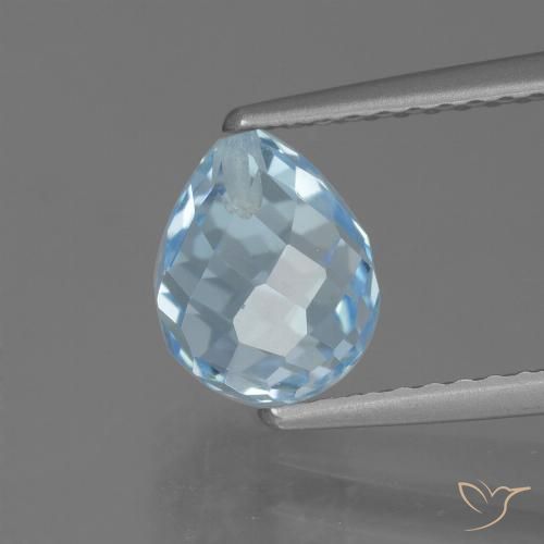 2.46ct Natural Sky Blue Topaz, Briolette, VS
