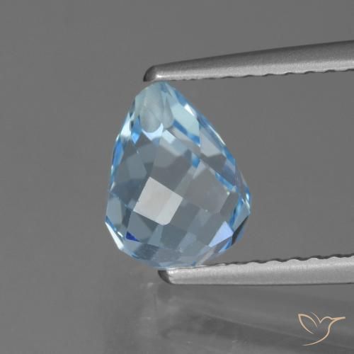 Topaze Bleu half-drilled briolette du Brésil, 7,8mm, poids de 2,27 ct, pierre gemme naturelle Irradié de pureté VS, 1 pièce de topaze, couleur Bleu bébé, dureté Mohs de 8 convient aux bijoux de tous les jours, pierre de sagesse, Année de la pierre précieuse du cheval, Photo A