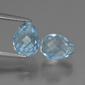 Baby Blue Topaz Gem - 2.6ct Half-Drilled Briolette (ID: 426949)
