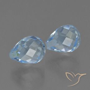 5.08 ctw Blue Topaz Stones, Natural Topaz in Half-Drilled Briolette Shape for Sale