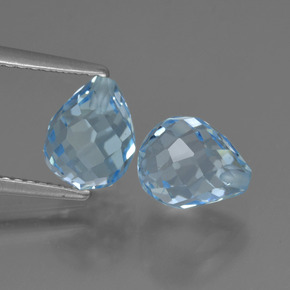 Swiss Blue Topaz Gem - 2.5ct Half-Drilled Briolette (ID: 426955)