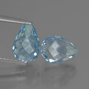 Sky Blue Topaz Gem - 2.6ct Half-Drilled Briolette (ID: 426956)