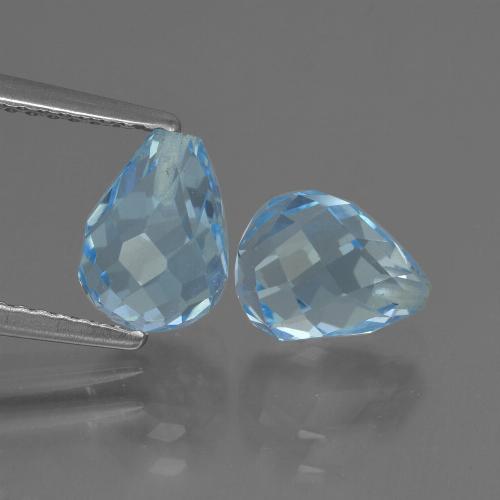 Sky Blue Topaz Gem - 2.3ct Half-Drilled Briolette (ID: 426957)