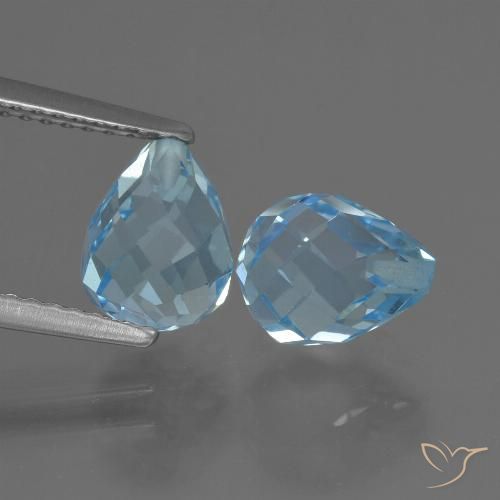 4.71ctw Natural Sky Blue Topaz, Briolette, VVS-VS