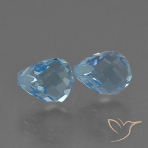 4.71 ctw Blue Topaz Stones, Natural Topaz in Half-Drilled Briolette Shape for Sale