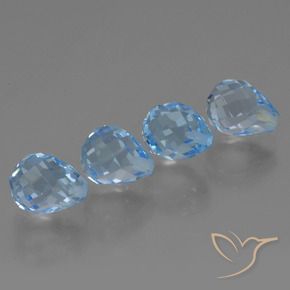 10.14 ctw Blue Topaz Stones, Natural Topaz in Half-Drilled Briolette Shape for Sale