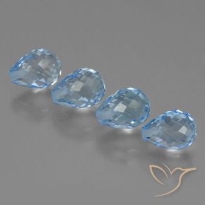 Topaz Gemstones in 8 x 6 mm (calibrated) Size for Sale, Topaz Stones in Swiss Blue Color