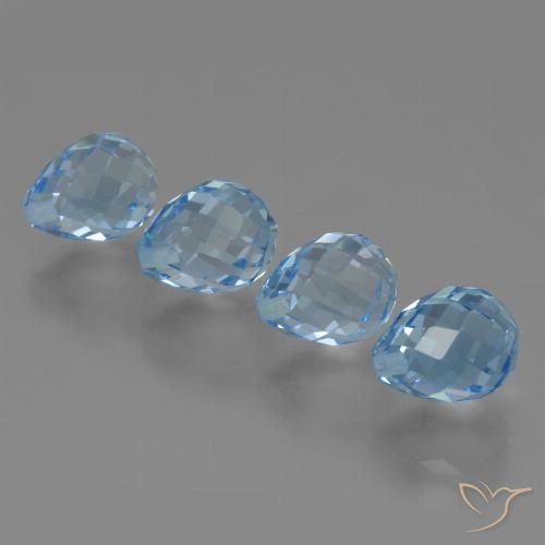 10.98ctw Natural Swiss Blue Topaz, Briolette, VVS-VS