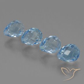 Topaz Gemstones in 8 x 6 mm (calibrated) Size for Sale, Topaz Stones in Swiss Blue Color