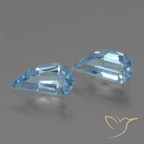 2.74 ctw Blue Topaz Stones, Natural Topaz in Half Heart Facet Shape for Sale