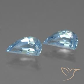 2.69 ctw Blue Topaz Stones, Natural Topaz in Half Heart Facet Shape for Sale