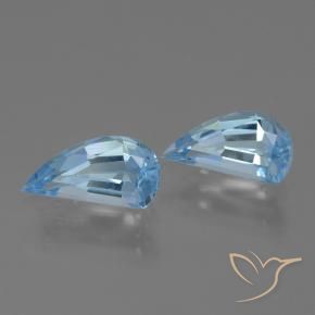 2.68 ctw Blue Topaz Stones, Natural Topaz in Half Heart Facet Shape for Sale
