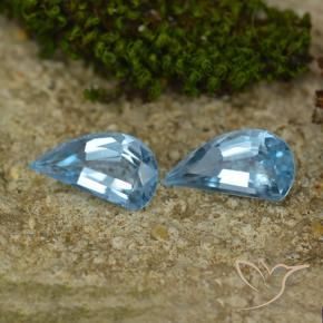 2.71 ctw Blue Topaz Stones, Natural Topaz in Half Heart Facet Shape for Sale