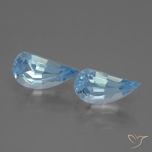 2.85 ct Loose Sky Blue Topaz, 9.9 x 5 mm Odd Shaped From Brazil, Photo A