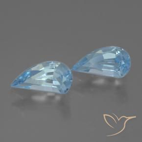 2.85 ctw Blue Topaz Stones, Natural Topaz in Half Heart Facet Shape for Sale