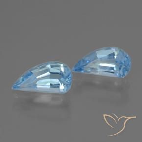 2.82 ctw Blue Topaz Stones, Natural Topaz in Half Heart Facet Shape for Sale