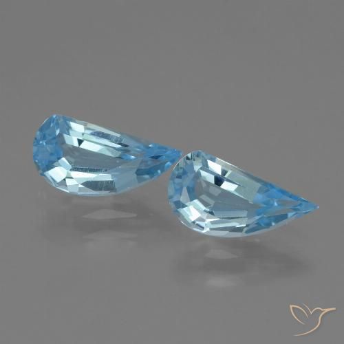 2.59 ct Loose Sky Blue Topaz, 9.9 x 5 mm Odd Shaped From Brazil, Photo A