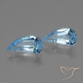 2.59 ctw Blue Topaz Stones, Natural Topaz in Half Heart Facet Shape for Sale