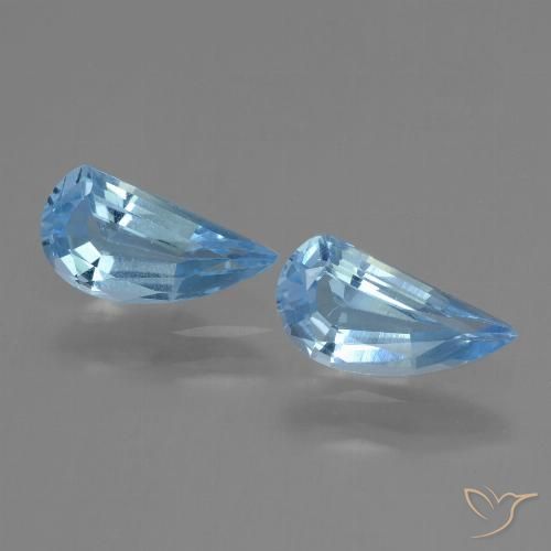 2.43 ct Loose Sky Blue Topaz, 10 x 4.9 mm Odd Shaped From Brazil, Photo A
